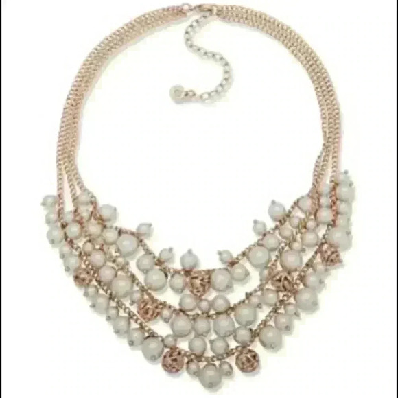 Anne Klein Jewelry - Anne Klein New Gold tone filigree/pearl ne…